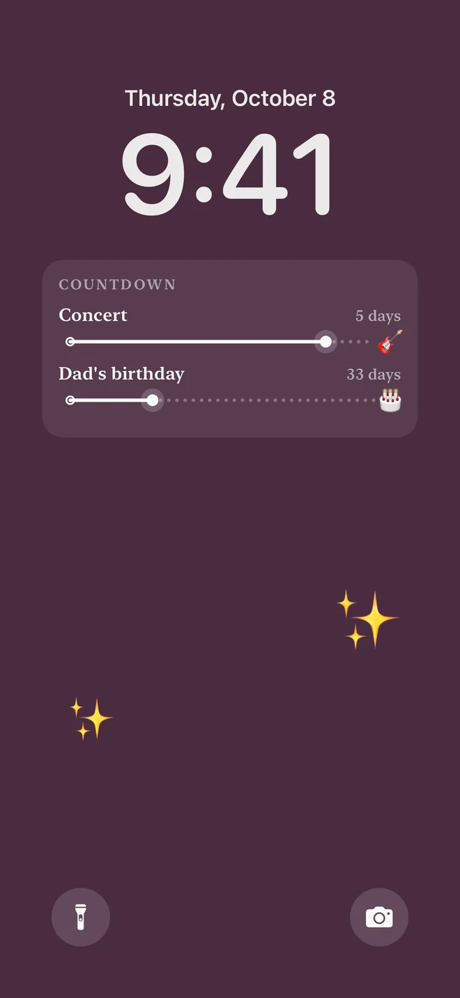 A colorful Calpaper wallpaper with a personal layout.